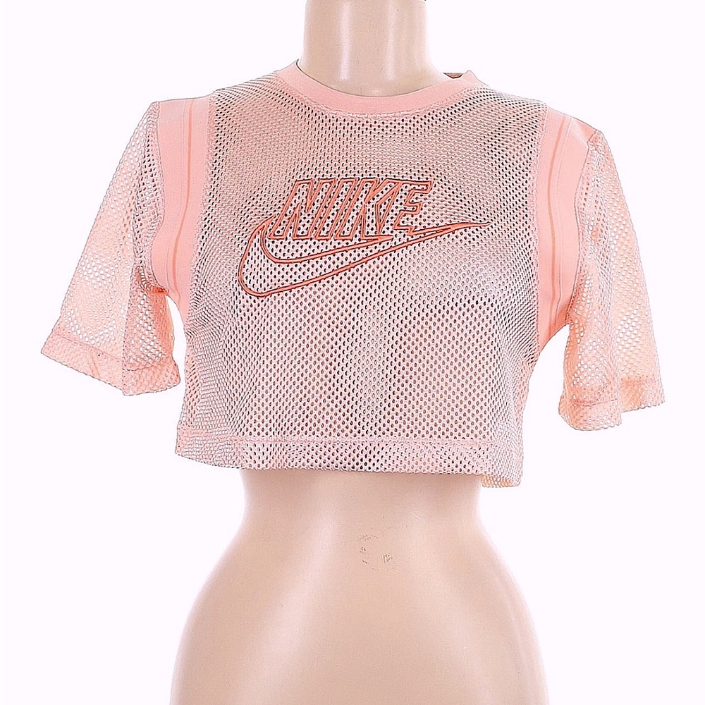 NIKE + Serena Williams Design Crew Pink Short-Sleeve Tennis Crop Top Jersey